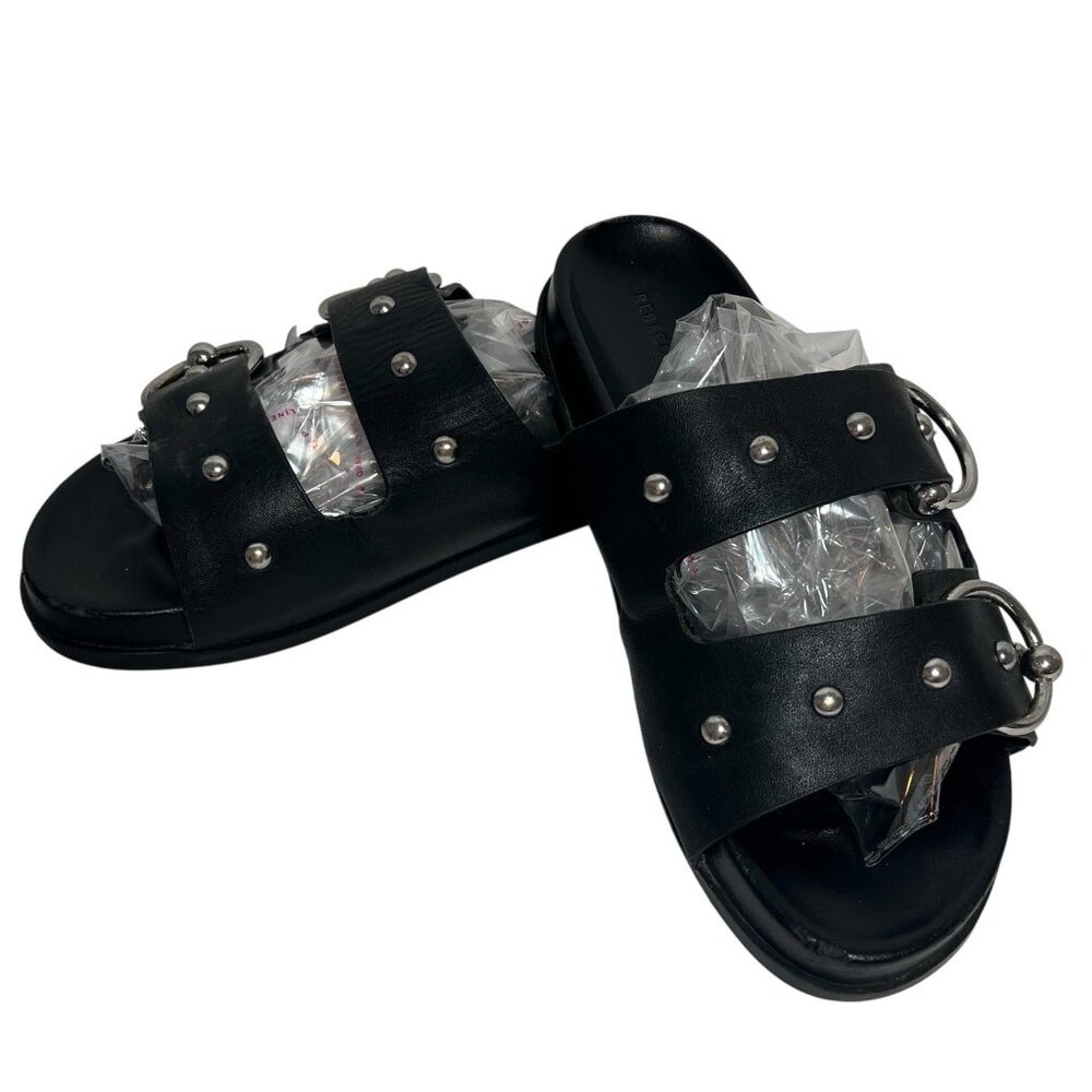 Rebecca Minkoff Women's Vachel Slides US 7,5 M Black Leather Sandals - Picture 5 of 12